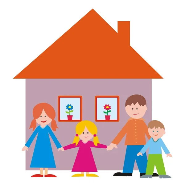 Family House Vector Illustration — Stock Vector