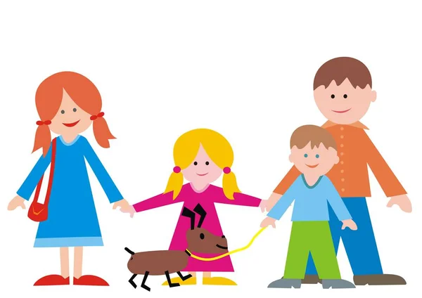 Happy Family Dog Vector Illustration — Stock Vector