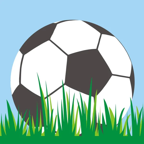 Soccer Ball Grass Vector Icon — Stock Vector