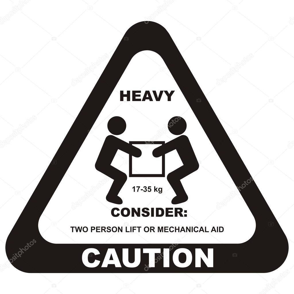 warning sign, heavy load, vector icon