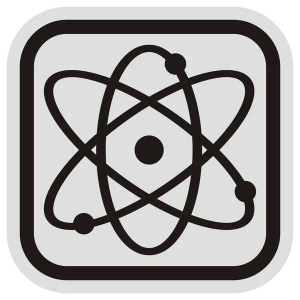 Атомная Частица Векторная Икона Черный Символ Черный Серый Кадр — стоковый вектор