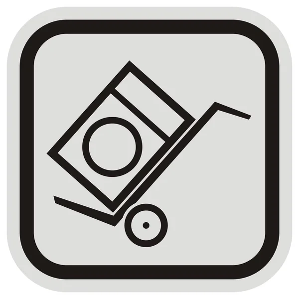 Πληροφοριακή Πινακίδα Χειρισμός Βαρέων Φορτίων Εικονίδιο Του Φορέα Γκρι Και — Διανυσματικό Αρχείο