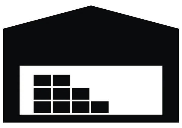 Lager Web Symbol Schwarze Silhouette Des Depots Vektor — Stockvektor