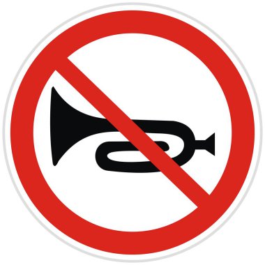Trumpet, traffic sign, vector icon clipart