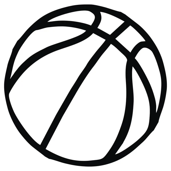 Baloncesto Solo Objeto Pelota Deportiva Icono Vector Dibujo Contorno Blanco — Vector de stock