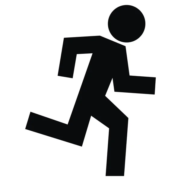 Running Man Schwarze Vektor Silhouette Vektor Symbol Für Ausgang — Stockvektor