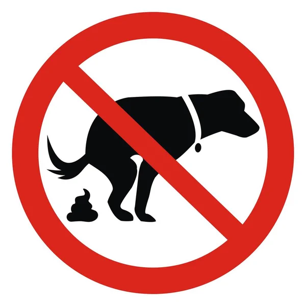 Köpek ve dışkı, köpek kakası işareti yok. Köpek sahipleri için bilgi kırmızı dairesel işareti. Sıçmaya izin verilmez. Vektör çizimi. 