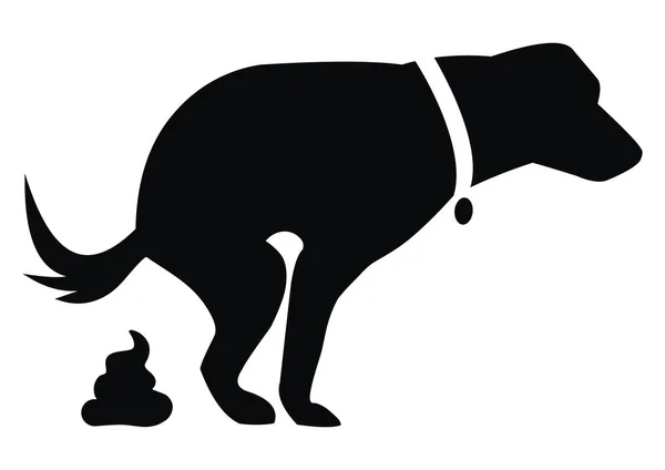 Hond Uitwerpselen Zwart Silhouet Vector Illustratie — Stockvector