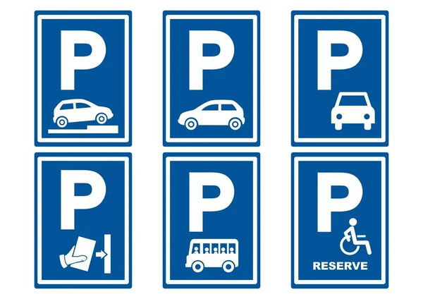 Parking Lot Road Signs Set Vector Icon — Stock Vector