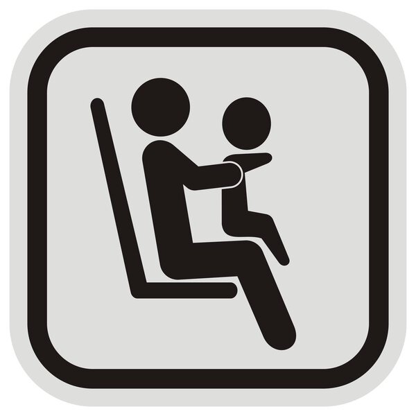 Комната для матерей с детьми Силуэт женщины с ребенком. Значок вектора. Серый и черный кадр
.