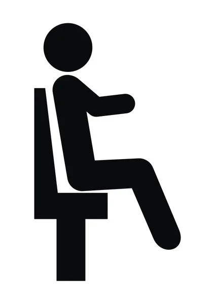 Καρέκλα Και Πρόσωπο Μαύρη Σιλουέτα Διανυσματικό Εικονίδιο — Διανυσματικό Αρχείο