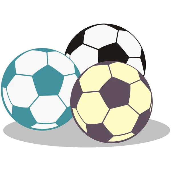 Hromada Fotbalových Míčků Vektorová Ikona — Stockový vektor