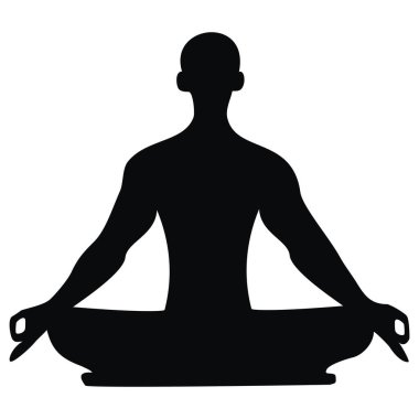 yoga, insan silueti, vektör simgesi