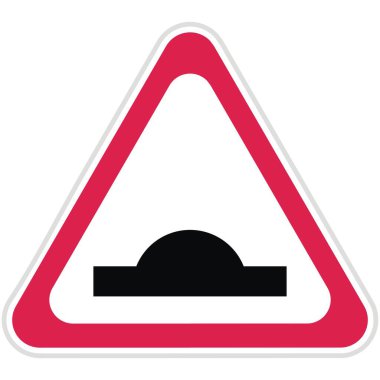 Trafik levhası, üçgen şekli, hız tümseği uyarısı, geri zekalı.