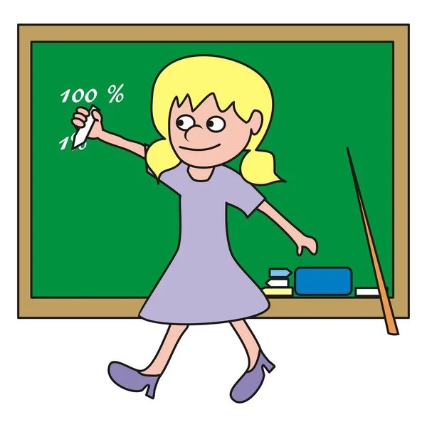 Teacher Classroom Vector Illustration — Stock Vector