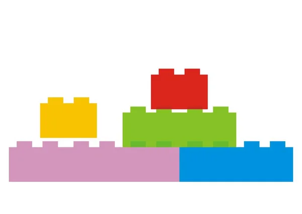 Brinquedos Blocos Construção Ícone Vetorial Multicolorido — Vetor de Stock
