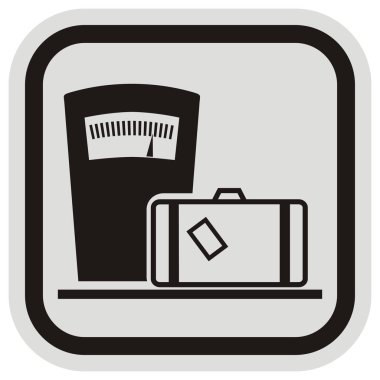 ağırlık ve gövde, gri ve siyah çerçeveli vektör simgesi