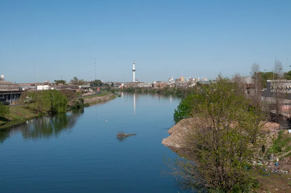 This polluted river is called Riachuelo, located in the south of Buenos Aires city