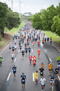 Rio de Janeiro, Brezilya - 18 Ağustos 2013: Rio de Janeiro Uluslararası Yarımaratonu Athetes