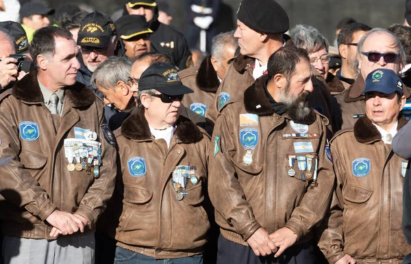 Ushuaia Argentinië April 2019 Oorlogsveteranen Militaire Parade Voor Herdenking Van — Stockfoto