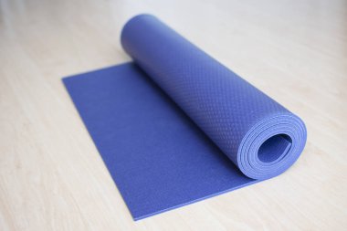 yoga mat arka plan. Sağlıklı egzersiz gevşeme an Pilates mat