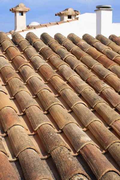 Blachodachówki Czerwonej Gliny Dach Dachówki — Zdjęcie stockowe
