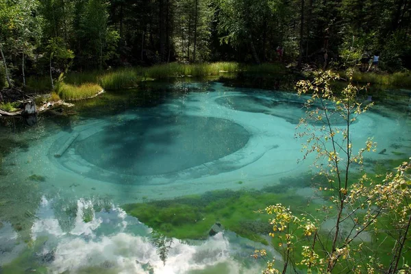 Gejzír Jezero Výlet Podél Altaj Podél Silnice Chuisk — Stock fotografie