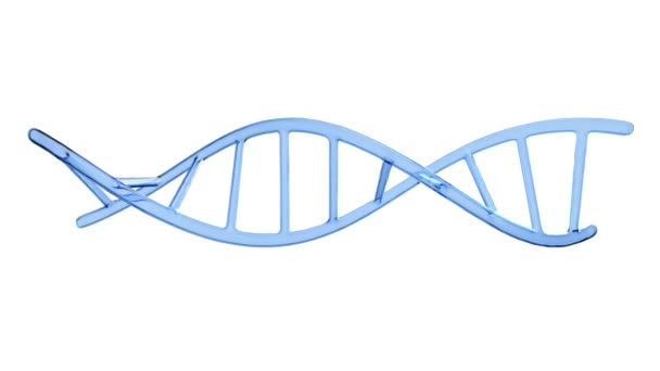 배경에 Dna 빛나는 분자의 렌더링 애니메이션 유전학 — 비디오