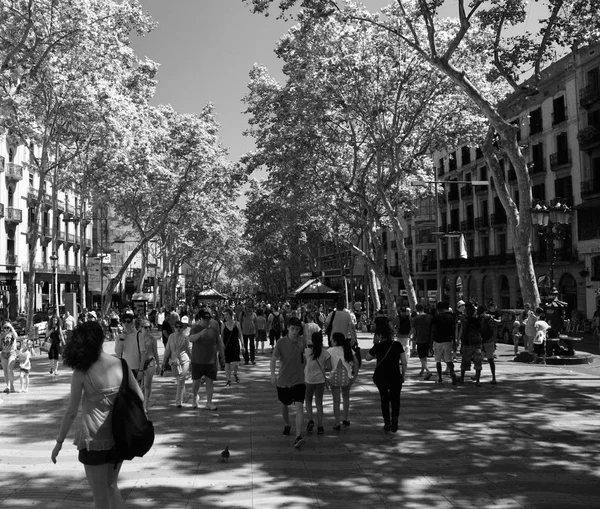 Barcelona Katalonien Spanien Juli 2015 Las Rambla Barcelona Nachmittag Mit — Stockfoto