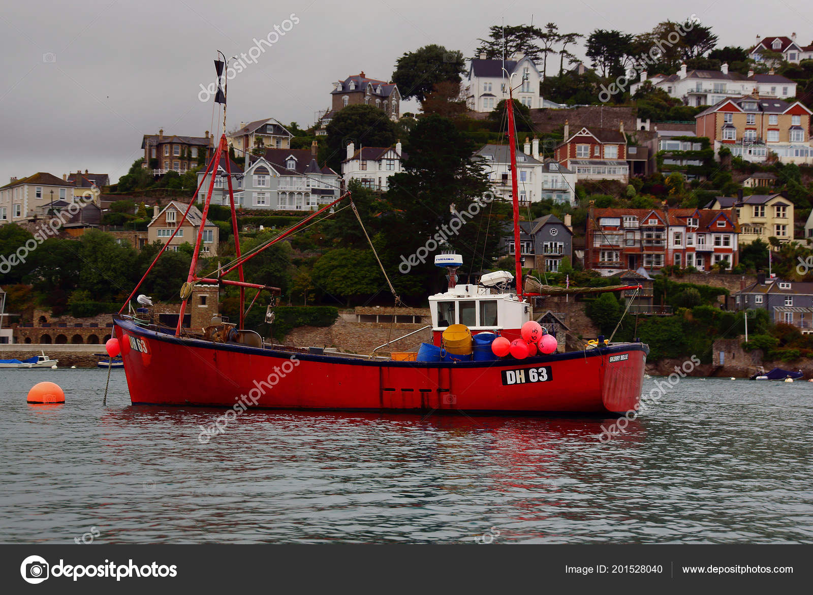 Fishing Boat Moored River Dart Kingswear Devon Waiting Next Opportunity – Stock Editorial Photo