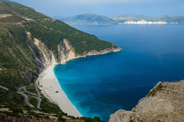 Myrtos gündüz, Yunanistan, Cephalonia adasında doğal görünümünü