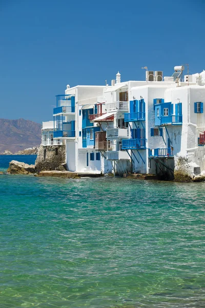 Weergave Van Gebouwen Het Eiland Mykonos Griekenland — Stockfoto