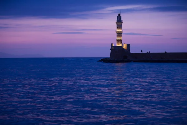 Faro Isla Chania Grecia —  Fotos de Stock