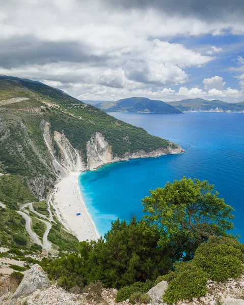 Vacker Utsikt Över Myrtos Cephalonia Island Dagtid Grekland Stockfoto