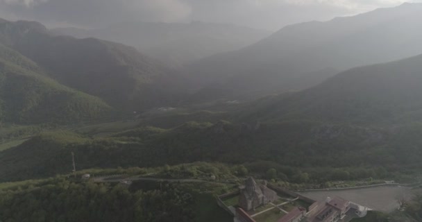 Gandzasar Manastırı Valley Village Dikey Pan Örtüsünü Açmak Atış — Stok video