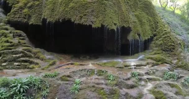 Waterfalls Umbrellas Nagorno Karabakh Caucasus Armenia Close Horizontal Pan — Stock Video