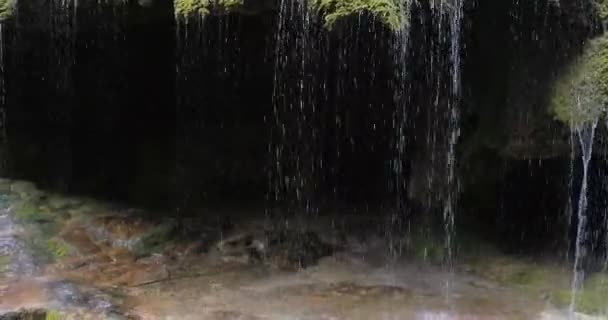 Waterfalls Umbrellas Nagorno Karabakh Caucasus Armenia Track Out Close — Stock Video