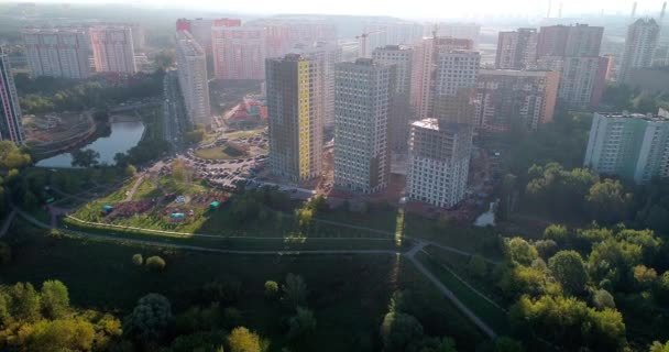 Kompleks Apartamentów Antena Kadr Odległość Horyzontalny Rondel Okrągła Panorama Kamera — Wideo stockowe