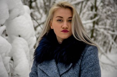 Kış ormanda sarışın