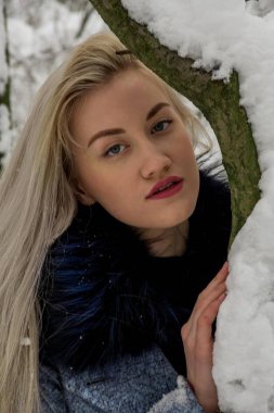 Kış ormanda sarışın