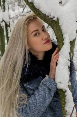 Kış ormanda sarışın