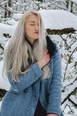 Kış ormanda sarışın