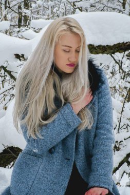 Kış ormanda sarışın