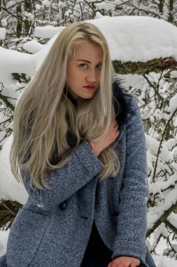 Kış ormanda sarışın