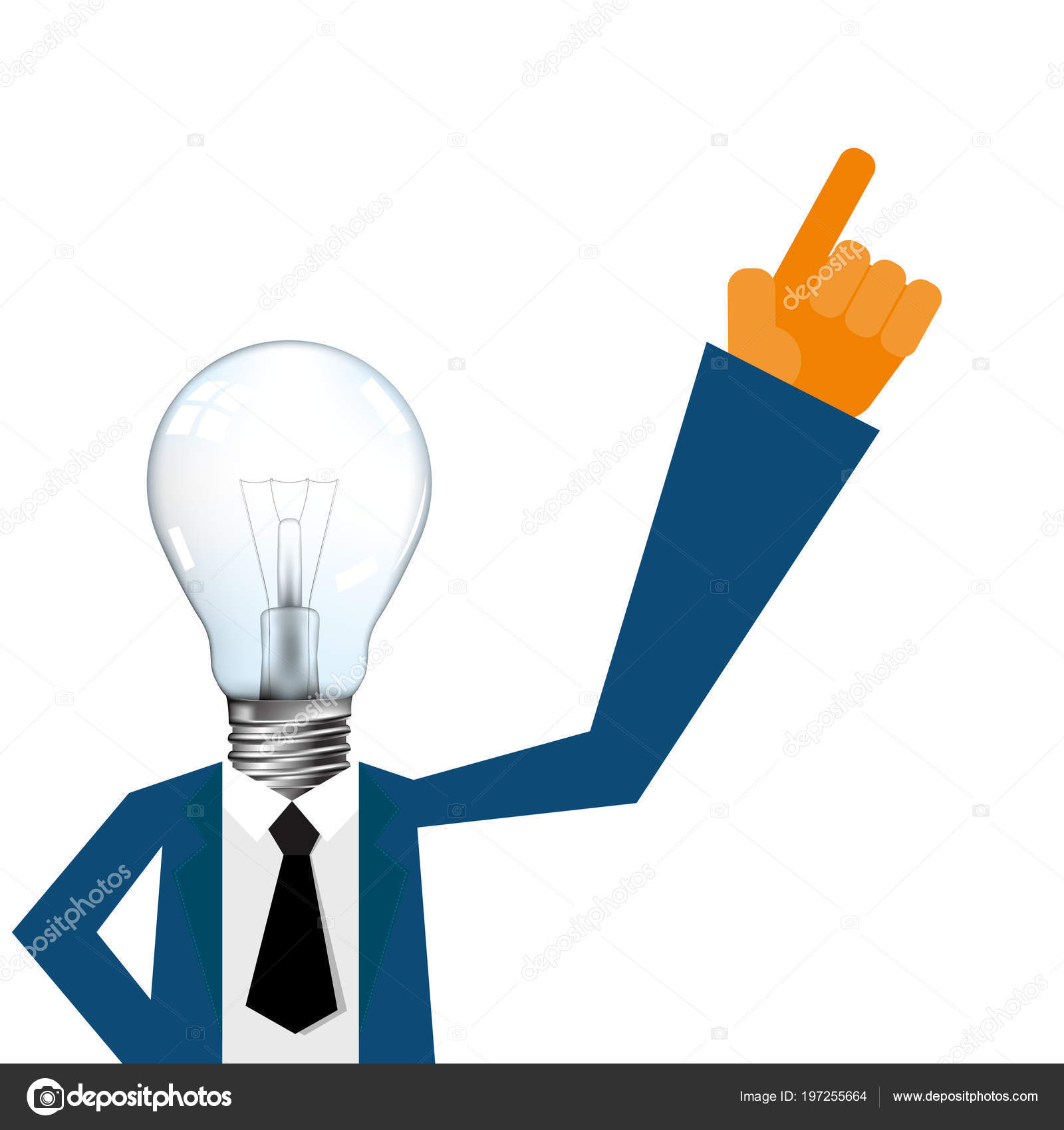Bulb Shaped Head Full Great Ideas Stock Vector by ©fandijki 197255664