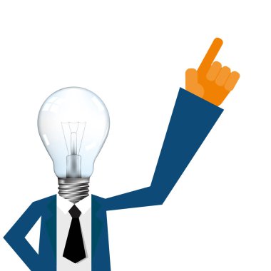 Ampul kafa büyük fikirler dolu şeklinde