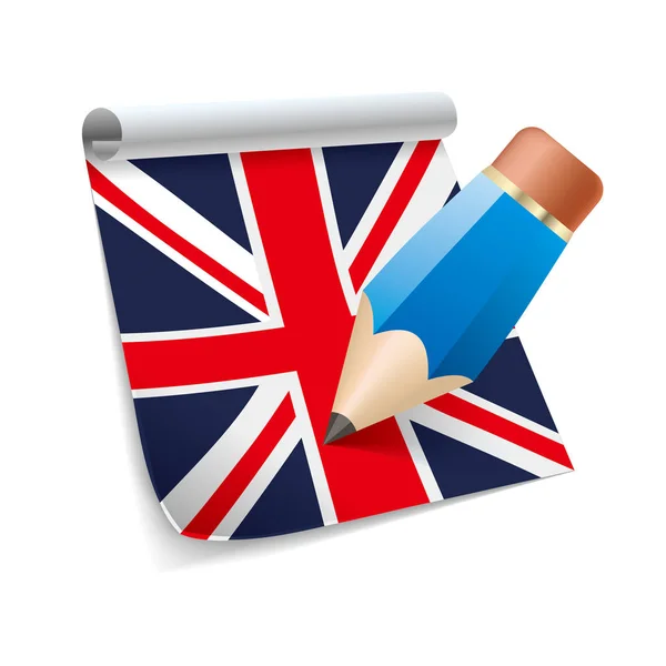 Σημαία Του Ηνωμένου Βασιλείου Μολύβι Σχεδίασης Σχεδίασης — Διανυσματικό Αρχείο