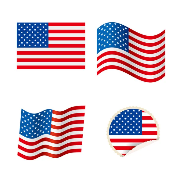 Naamerican bayrağı tasarlama, rozetleri ve küme bayrakları.