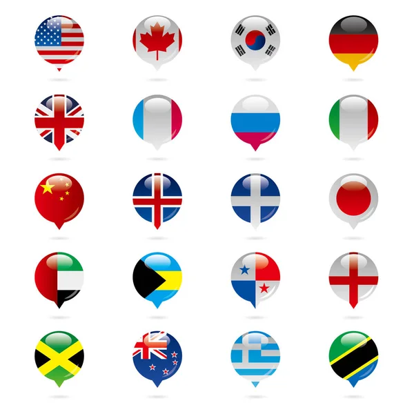Дизайн Значка Национального Флага Набор Речевых Пузырей — стоковый вектор