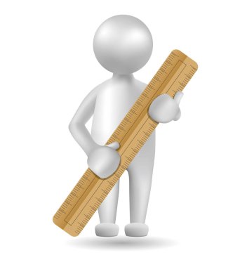 Vektör çizilmiş insanların sembolü, elini tut cetvel, görüntü kılavuz degradesi kullanan.